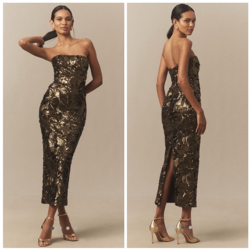 Helsi Leslie Strapless Sequin Midi Dress